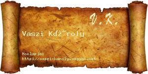 Vaszi Károly névjegykártya