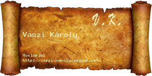 Vaszi Károly névjegykártya
